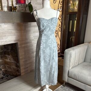Elegant Gray Floral Dress